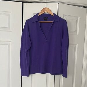 Massimo Dutti Purple V-Neck Women's Sweater